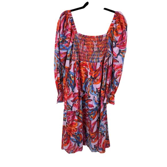 Farm Rio Dress‎ 100% Cotton Bananas Smocked Maxi Women's Size XL Multicolor NWT - Picture 7 of 16